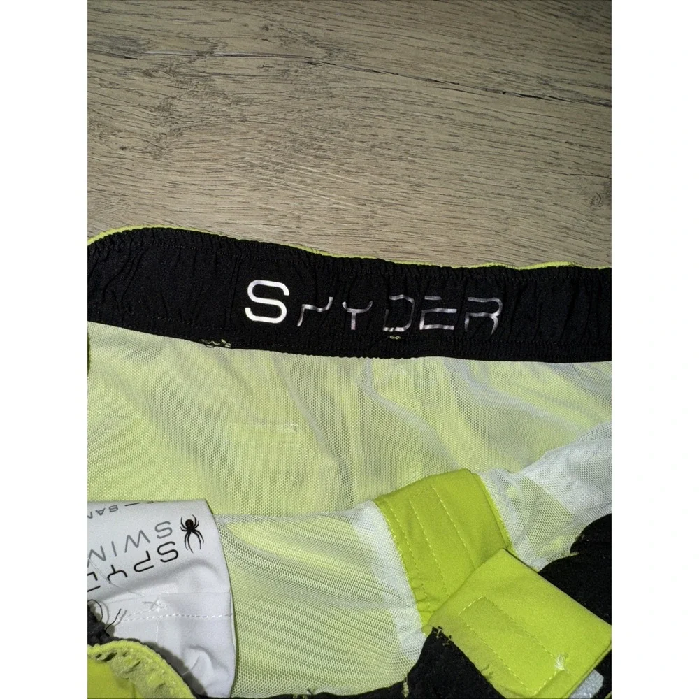 Spyder Swim Lime Eboard Brief Lined Trunks Board Shorts Men's Medium